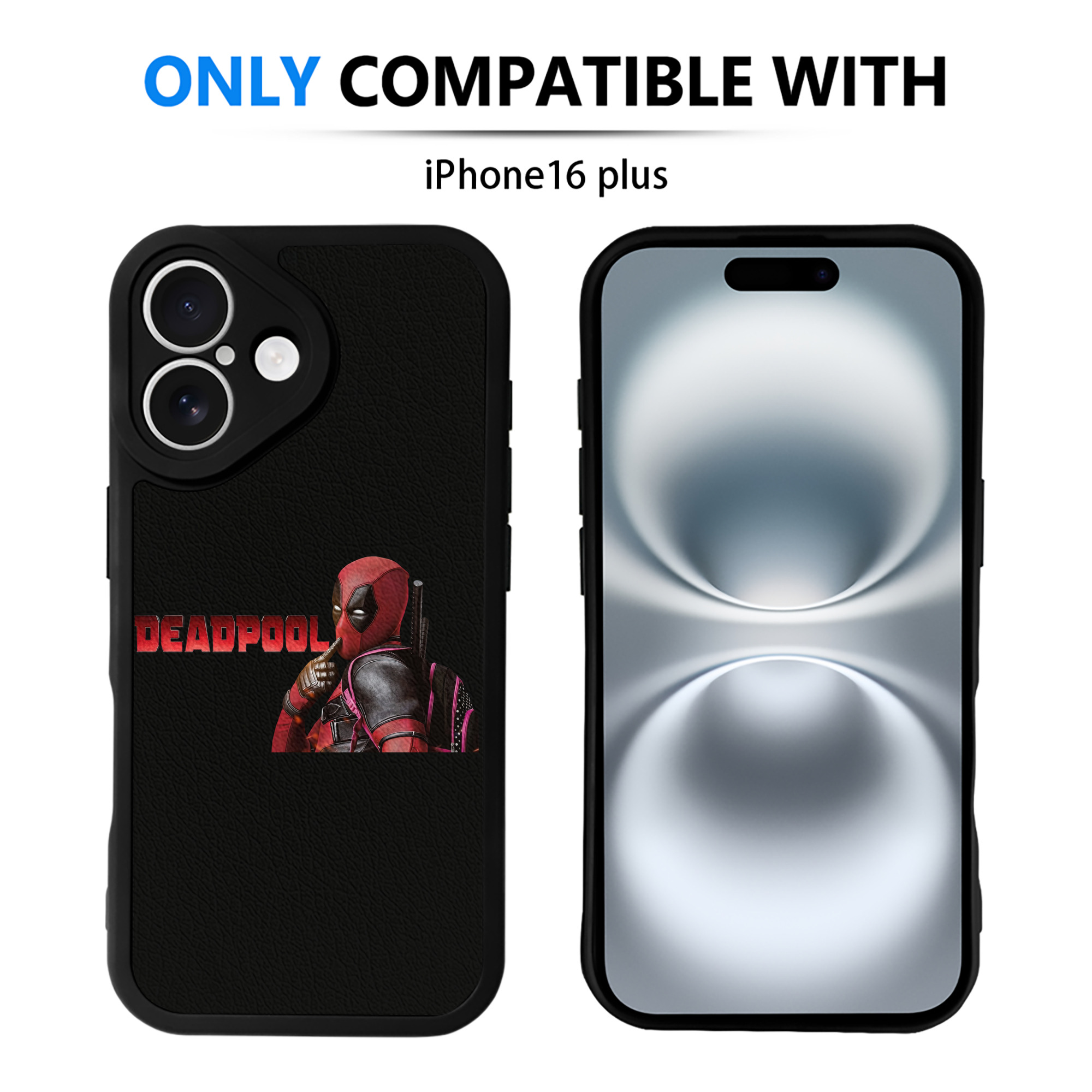 （画像用） Deadpool デッドプール 【iPhone 16シリーズ対応】シリコンスマホケース（レザー調） 材質：シリコン